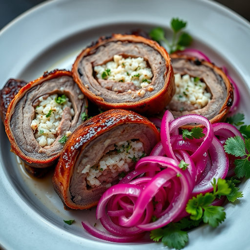 Pekmezli Kuzu Kol Sarma, Sumaklı Soğan Salatası ile