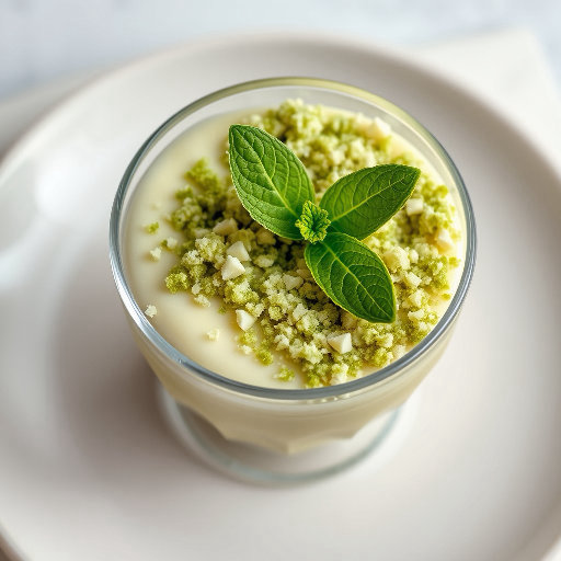 Desert Lime Yuzu Mousse with Matcha White Chocolate Crumble