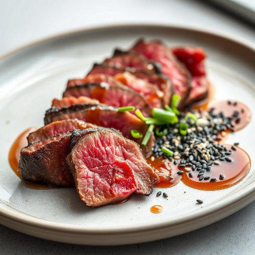Wagyu Tataki with Bush Tomato Ponzu and Wattleseed Furikake