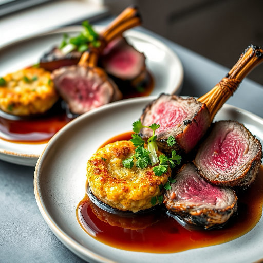 Bushfire Lamb with Colcannon 'Damper' and Stout-Anise Jus